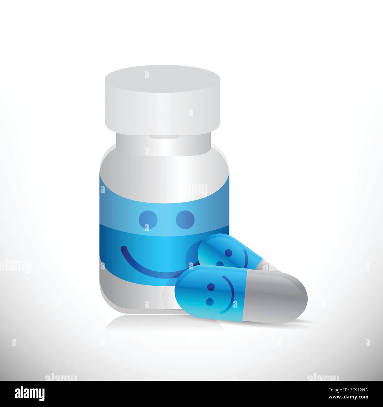 Happy Pills conception d'illustration de médicament sur un fond blanc Illustration de Vecteur