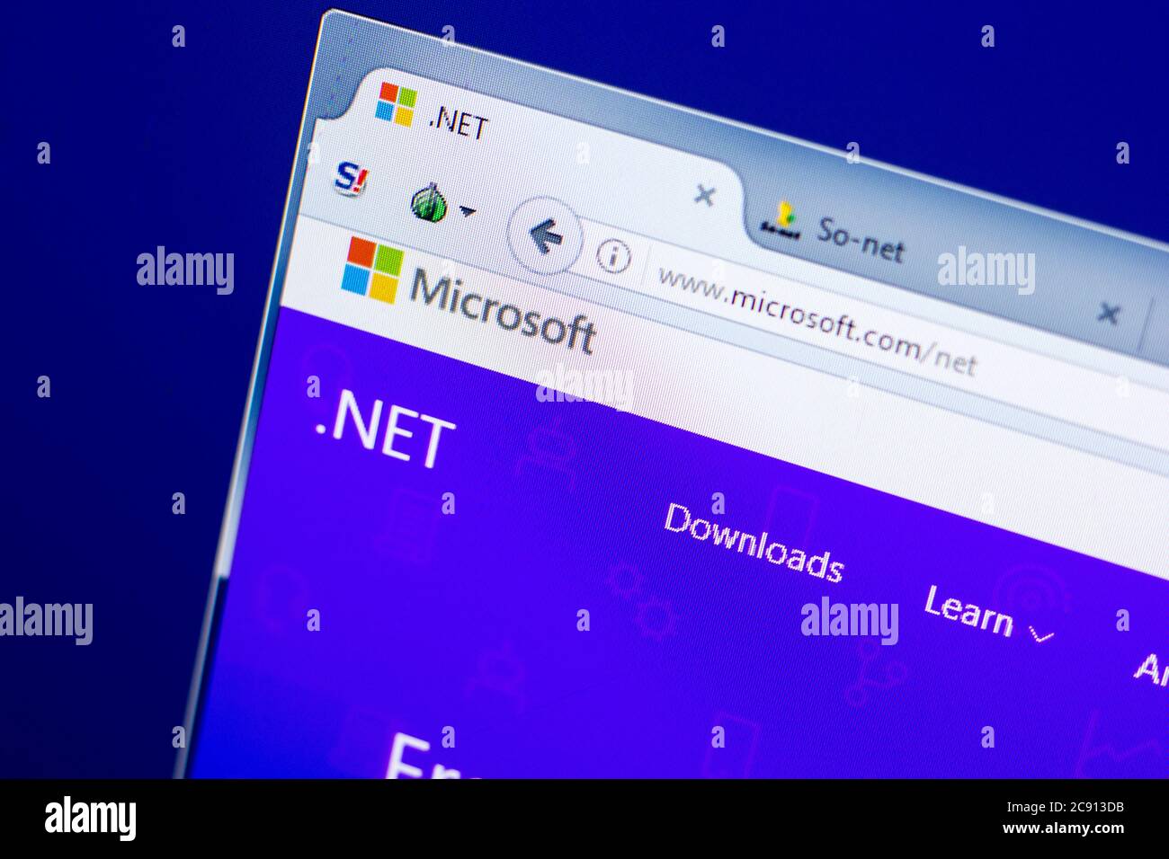 Ryazan, Russie - 27 mai 2018 : page d'accueil du site .NET sur l'affichage du PC, url - Microsoft.com/net Banque D'Images