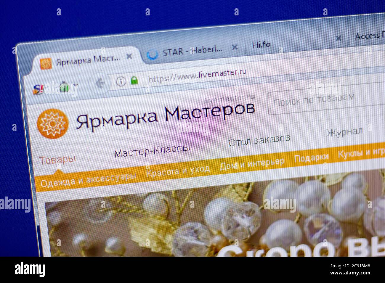 Ryazan, Russie - 05 juin 2018 : page d'accueil du site LiveMaster sur l'affichage du PC, url - LiveMaster.ru Banque D'Images