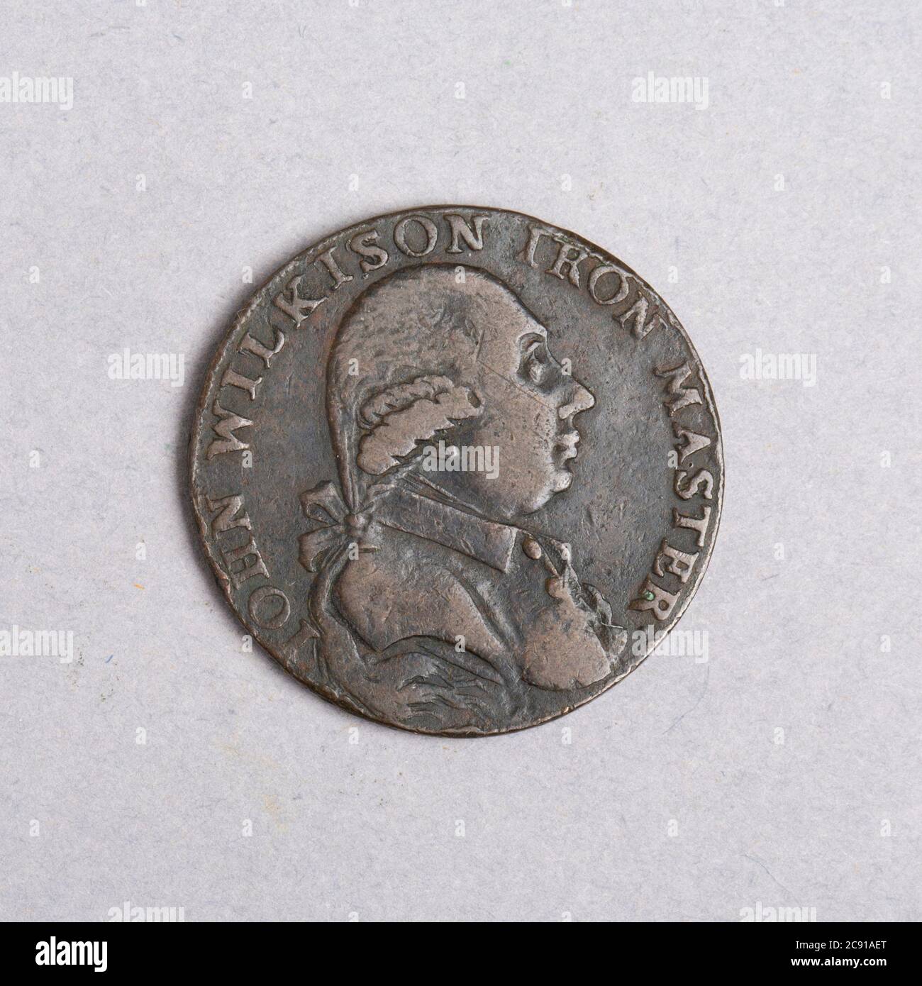 Jeton Halfpenny montrant John Wilkinson, Ironmaster, Warwickshire, 1793 Banque D'Images