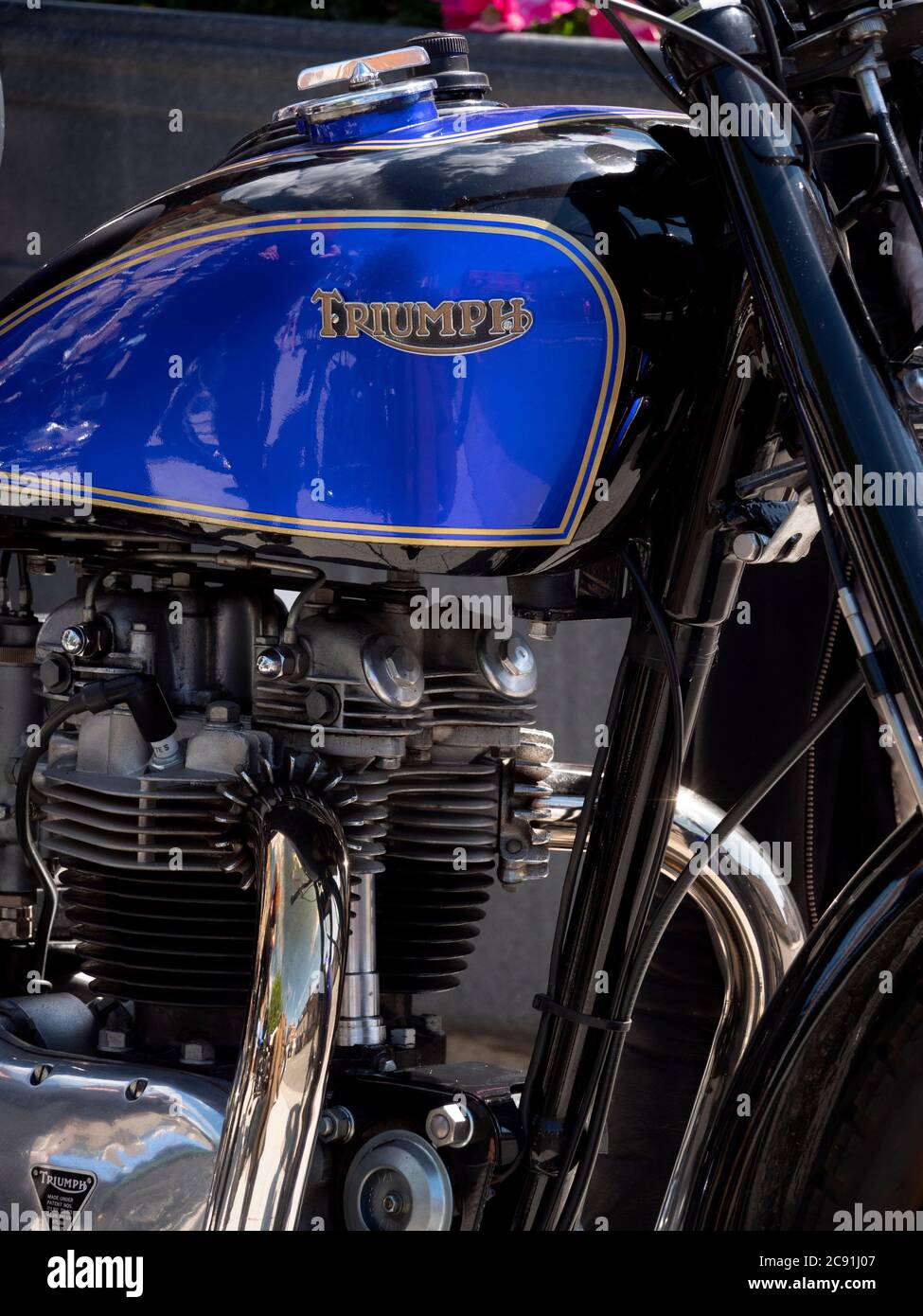 Vintage British BSA moto garée à une rencontre de vélo vintage à Wimbourne, Dorset. Banque D'Images