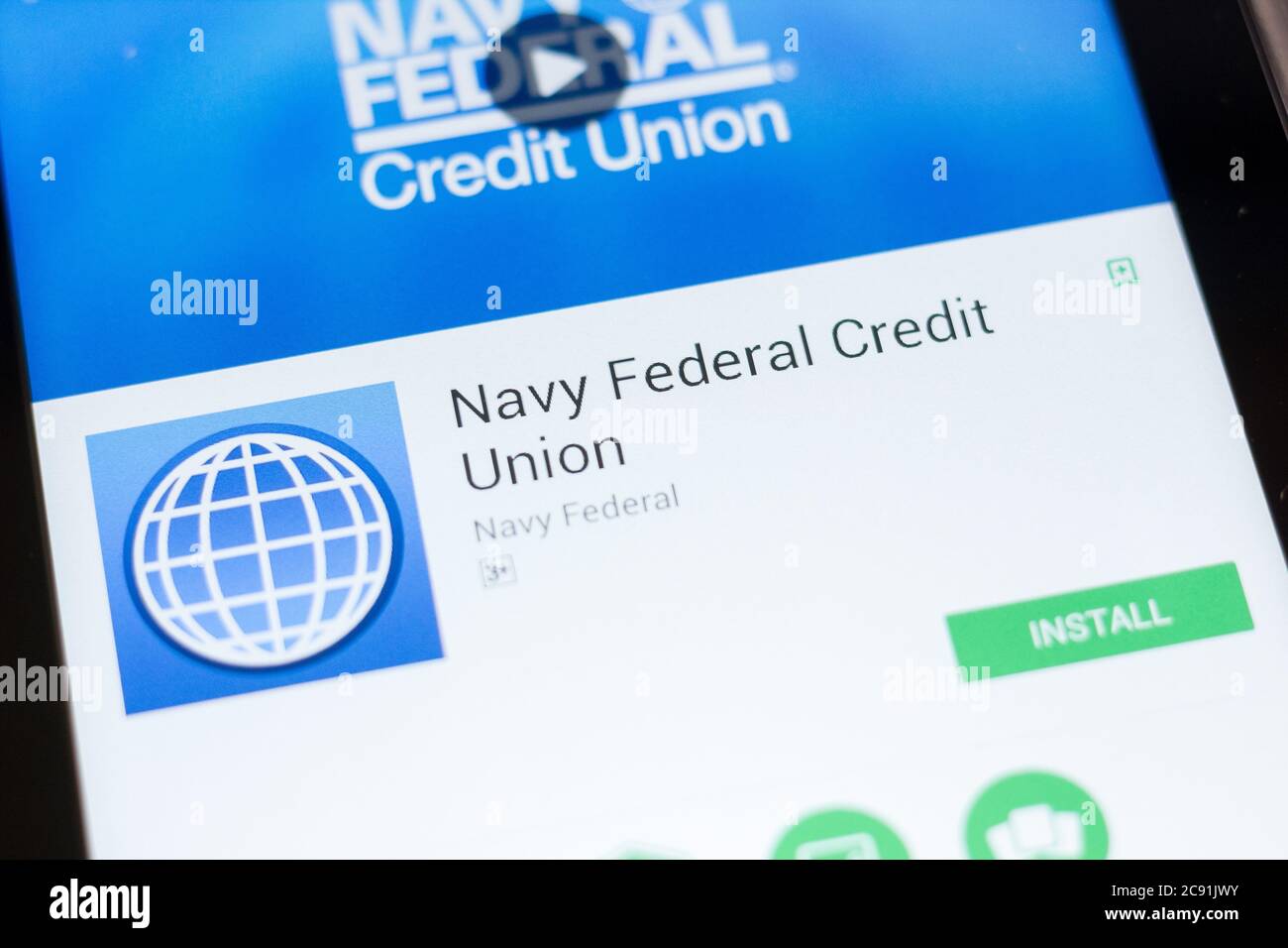 Ryazan, Russie - 24 juin 2018 : application mobile de la Navy Federal Credit Union sur l'écran d'un Tablet PC Banque D'Images