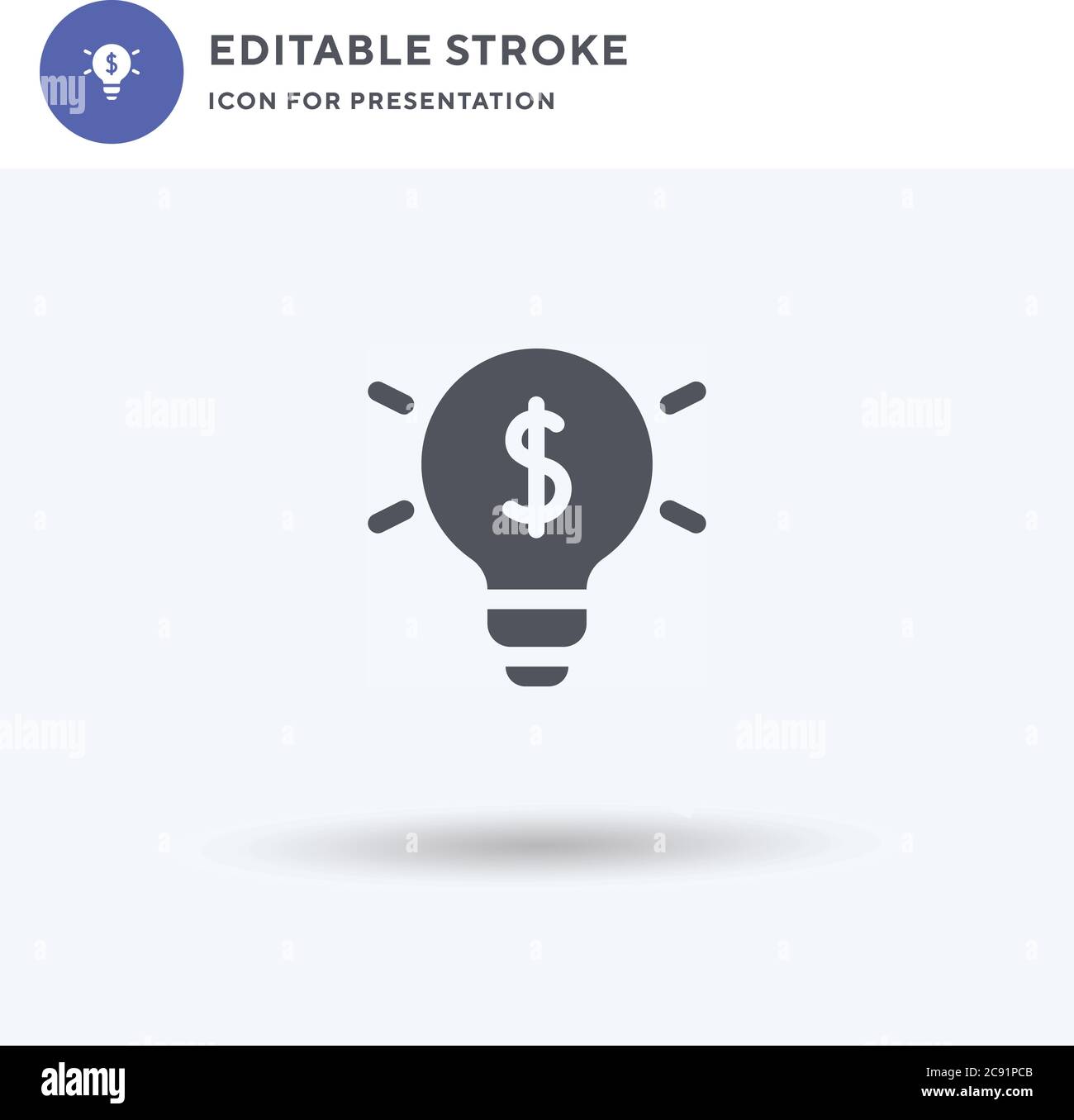 Idea icon vector, affiche plate remplie, pictogramme solide isolé sur ...