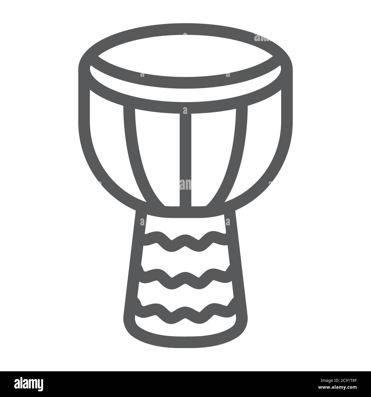 Icône de ligne djembe, musique et instrument, symbole de tambour,  graphiques vectoriels, un motif linéaire sur fond blanc Image Vectorielle  Stock - Alamy