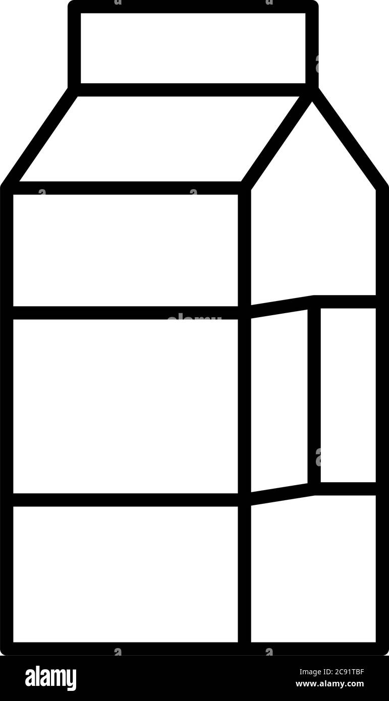 Illustration vectorielle de style boîte à lait, petit déjeuner laitier et thème alimentaire Illustration de Vecteur