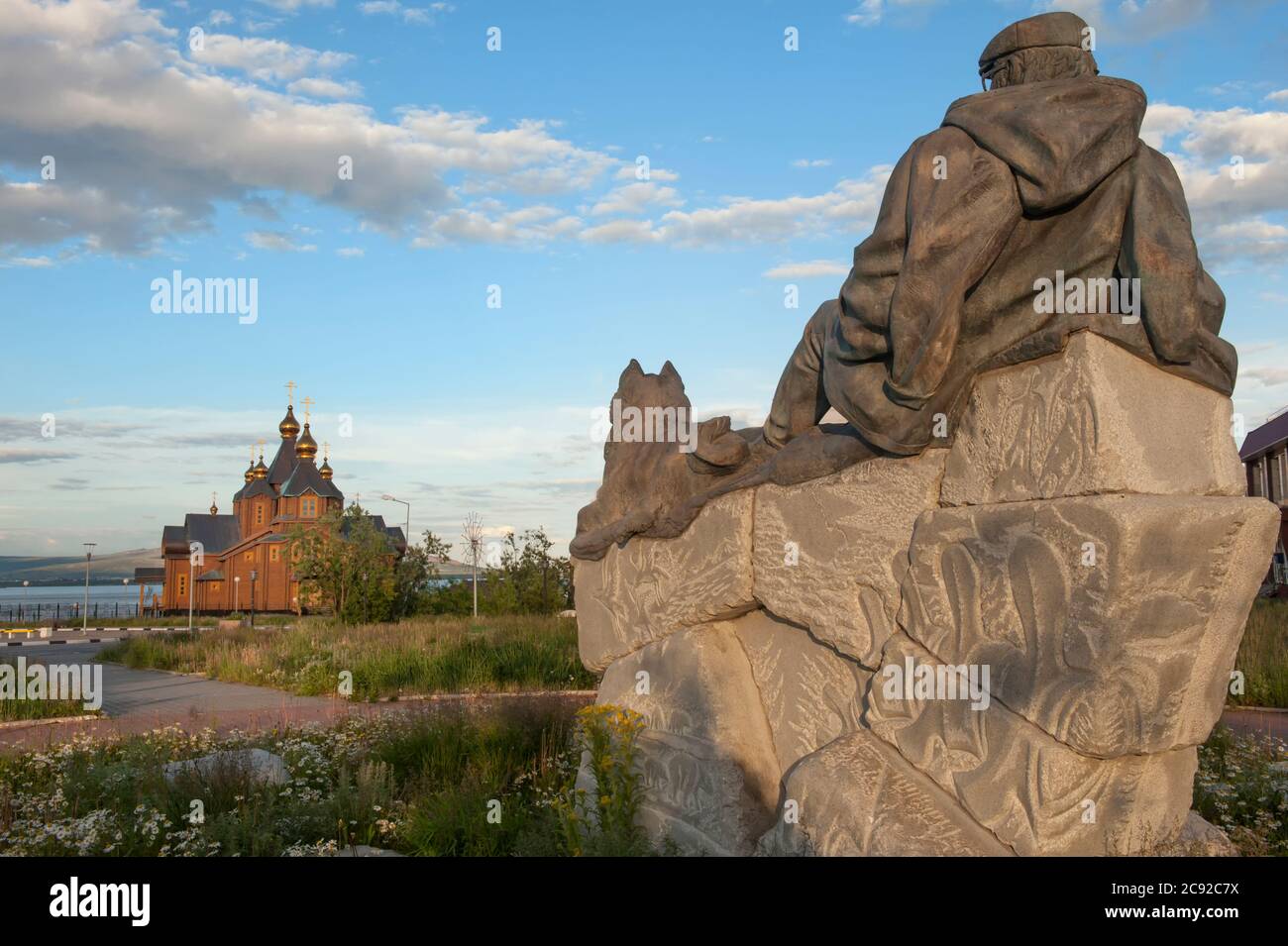 Cathédrale orthodoxe de la Sainte Trinité, ville de Sibérie Tchoukotka Anadyr, Province, Extrême-Orient russe Banque D'Images