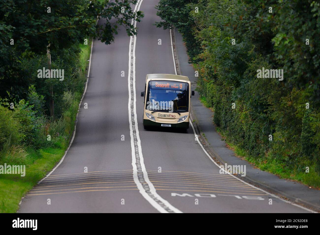 Un bus Alexander Dennis Enviro actuellement utilisé par le bus carré qui assure le service numéro 9 Banque D'Images