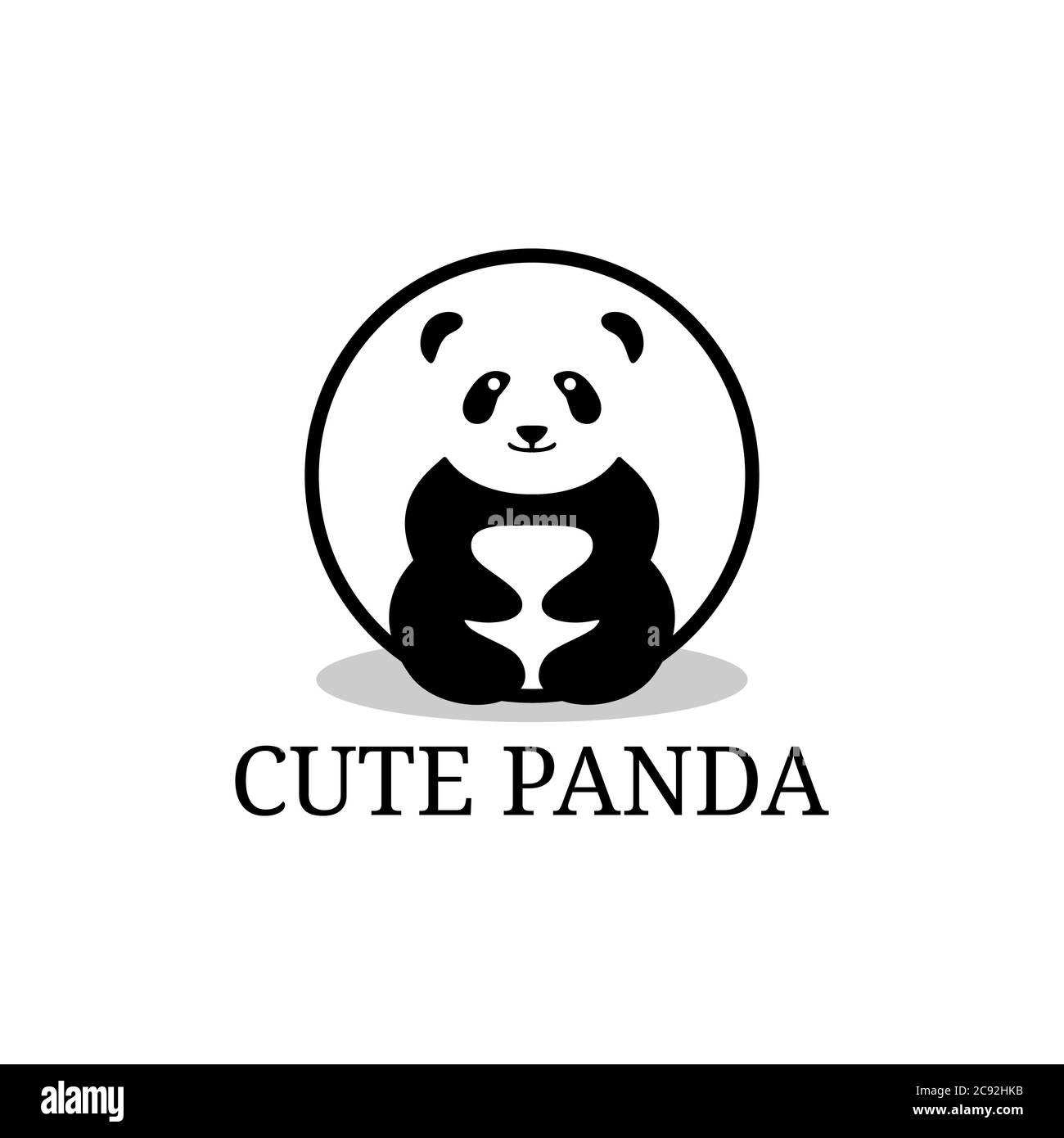 adorable panda logo motifs vecteur, mignon animaux de soin dessin vecteur illustrations Illustration de Vecteur