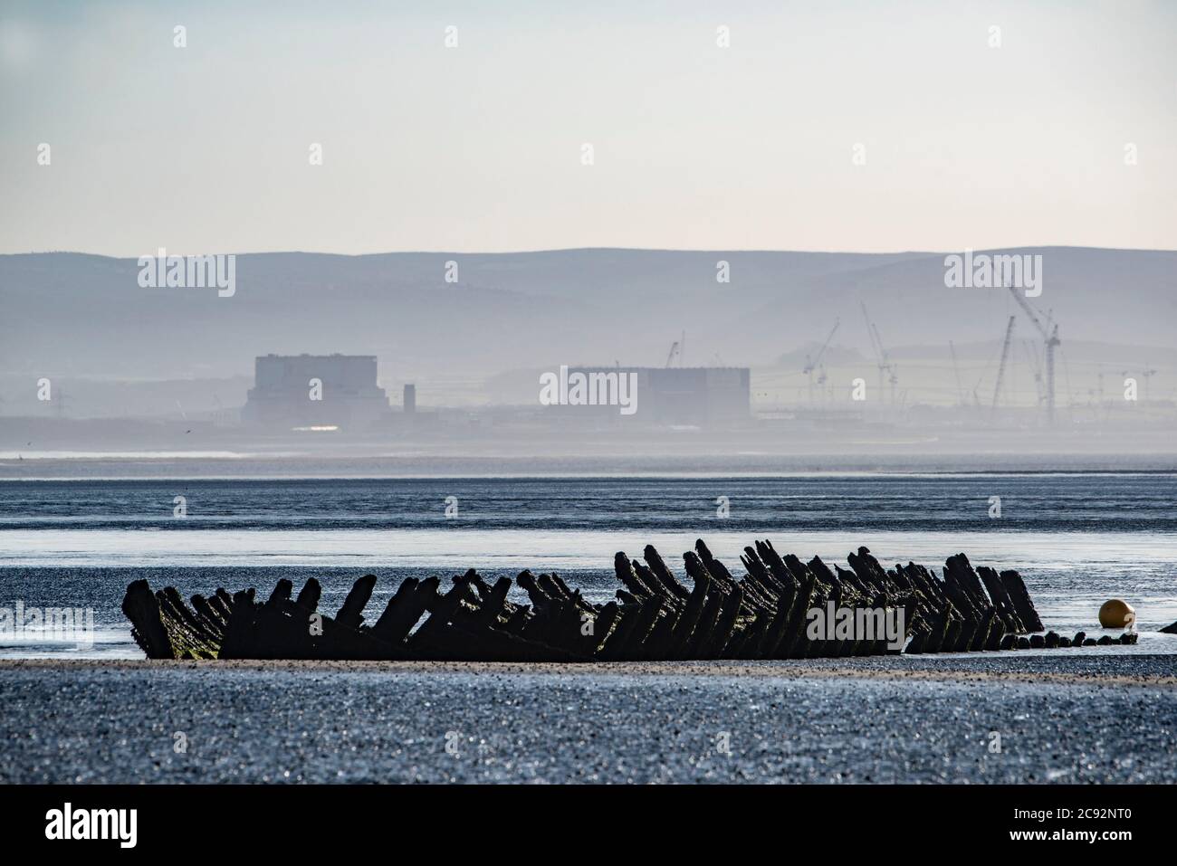 Épave de la barque norvégienne SS Nornen coulé pendant les gales en mars 1897, Berrow, Somerset. Banque D'Images