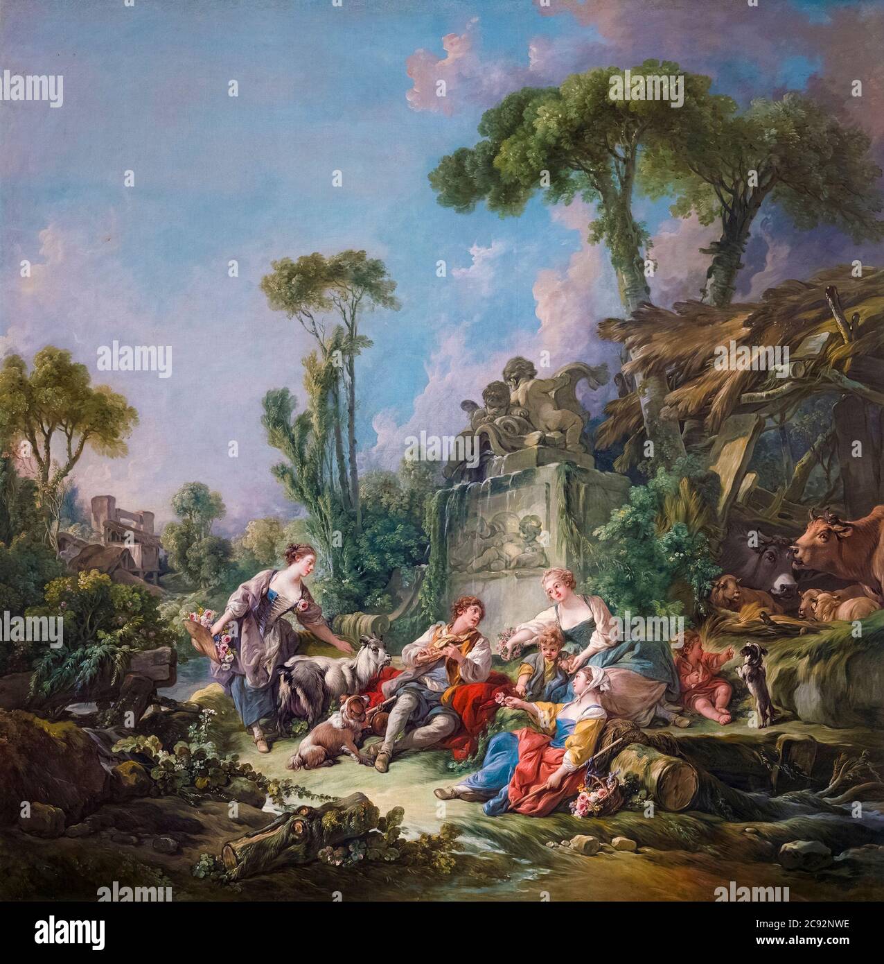 François Boucher, Idyll de Shepherd, peinture, 1768 Banque D'Images