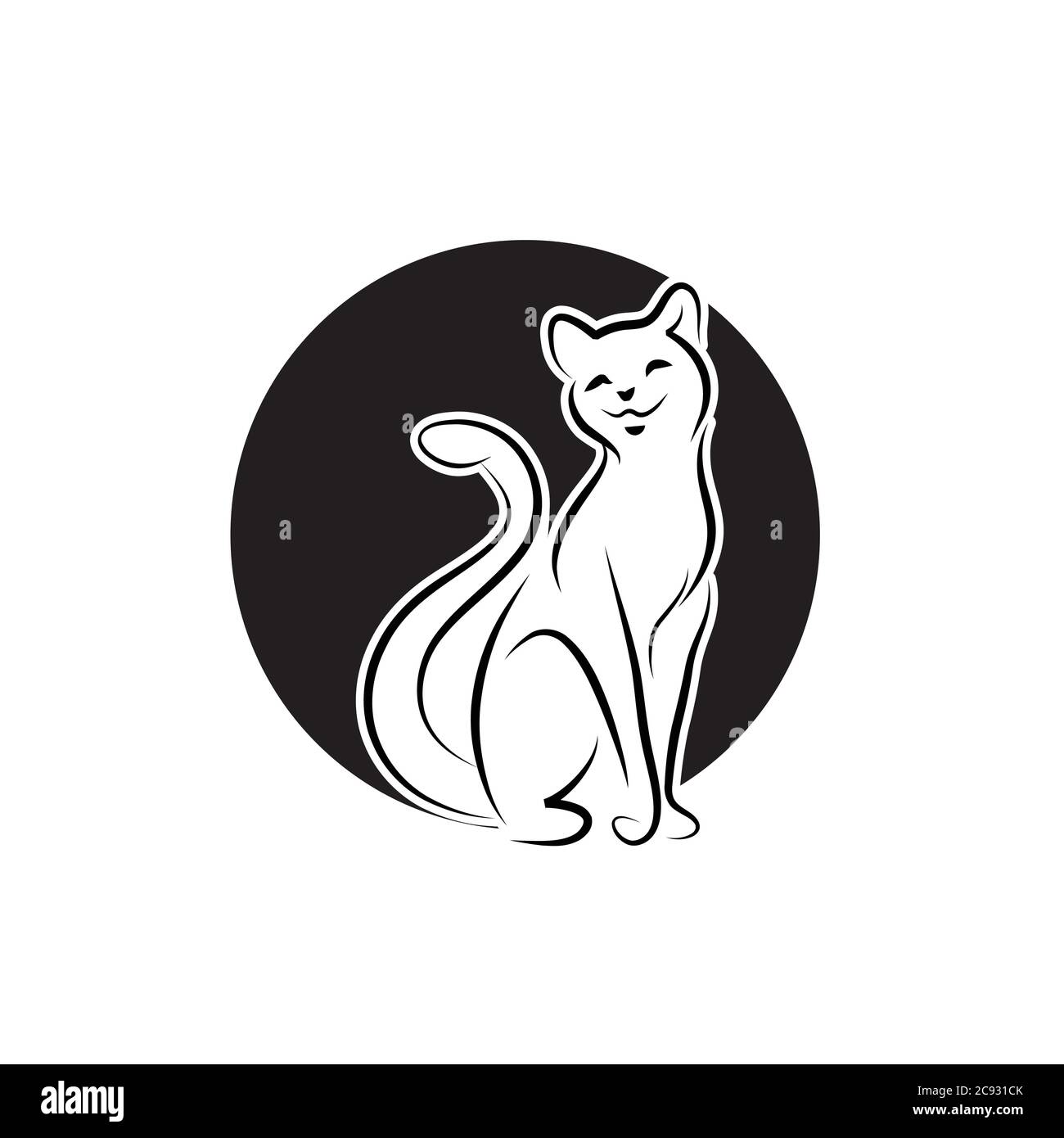 Logo animal de chat modèle de stock Minimalisme Vector sur fond blanc Illustration de Vecteur