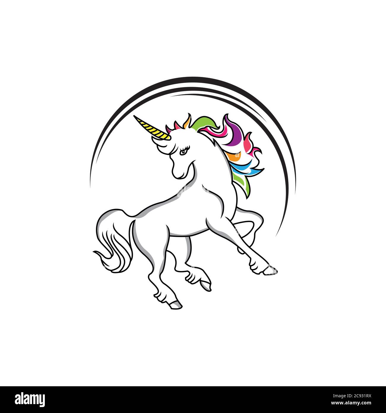 Créez votre propre collection unicorn - Big Vector. Constructeur UNICORN. Jolie licorne. Licorne - Horhs, cils, oreilles, coiffures, fleurs Illustration de Vecteur