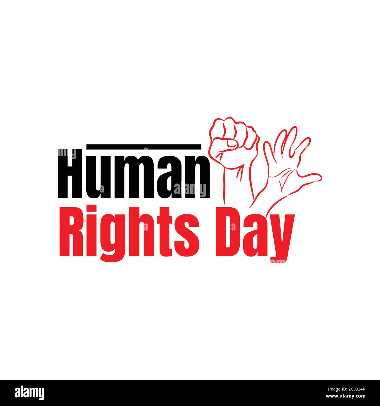 Poing tiré à la main pour soulever la chaîne de rupture, l'affiche de la Journée des droits de l'homme grunge texture, illustration vectorielle Illustration de Vecteur