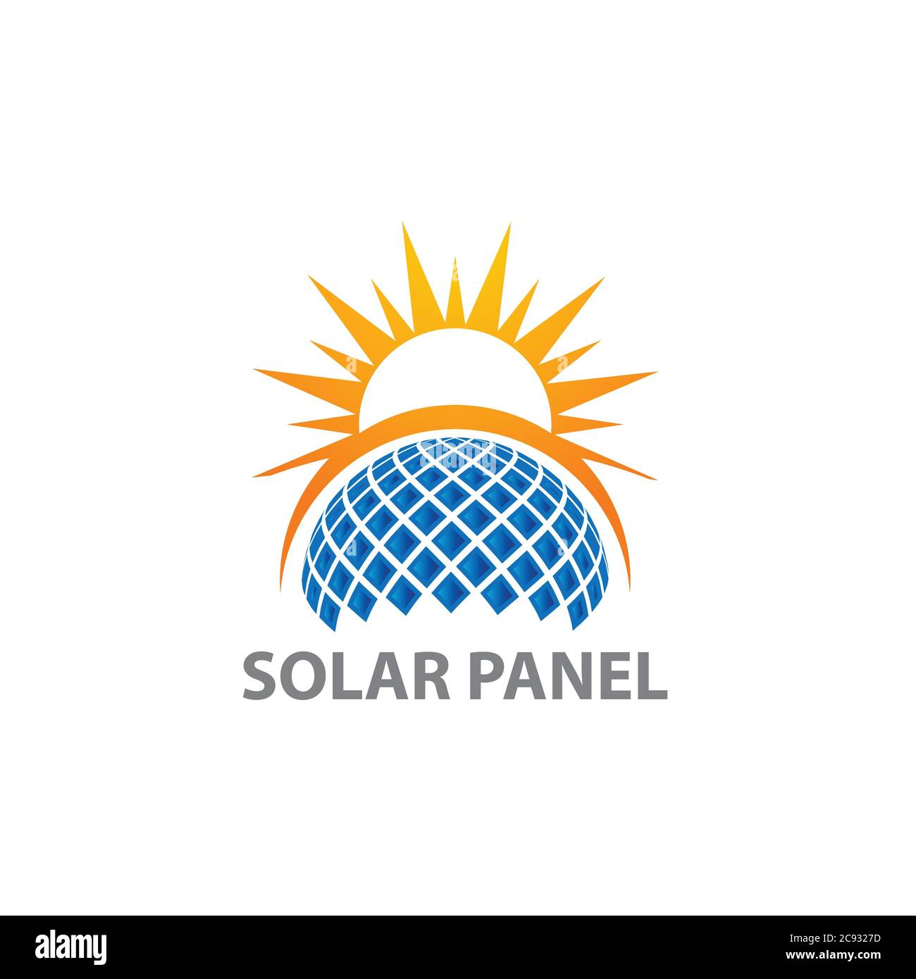 Logo panneau solaire isolé sur fond blanc. Panneau solaire icône panneau simple signe. Icône de panneau solaire, symbole moderne et tendance pour le graphisme et le web design. Sol Illustration de Vecteur