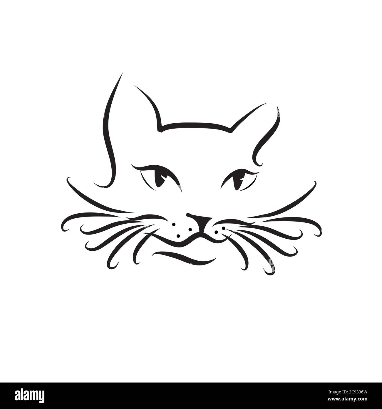 Logo animal de chat modèle de stock Minimalisme Vector sur fond blanc Illustration de Vecteur