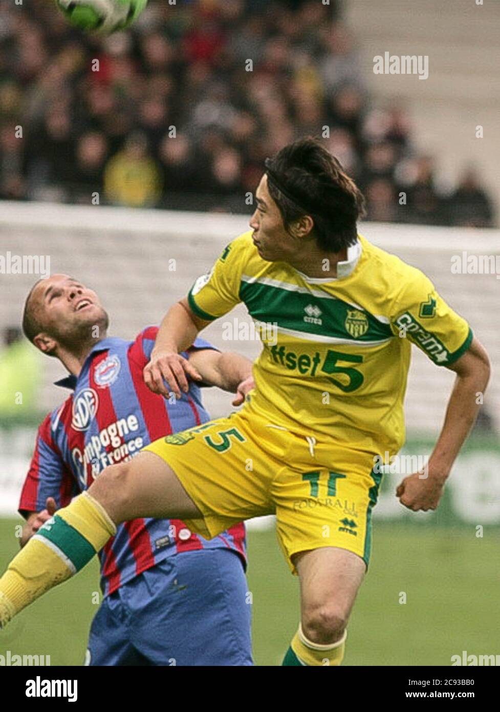 Yong-Jae Lee pendant la Ligue 1 2012 - 2013, FC Nantes - SM Caenl sur Décemberr 15 2012 au Stade de la Beaujoire, Nantes - photo Laurent Lairys / DPPI Banque D'Images