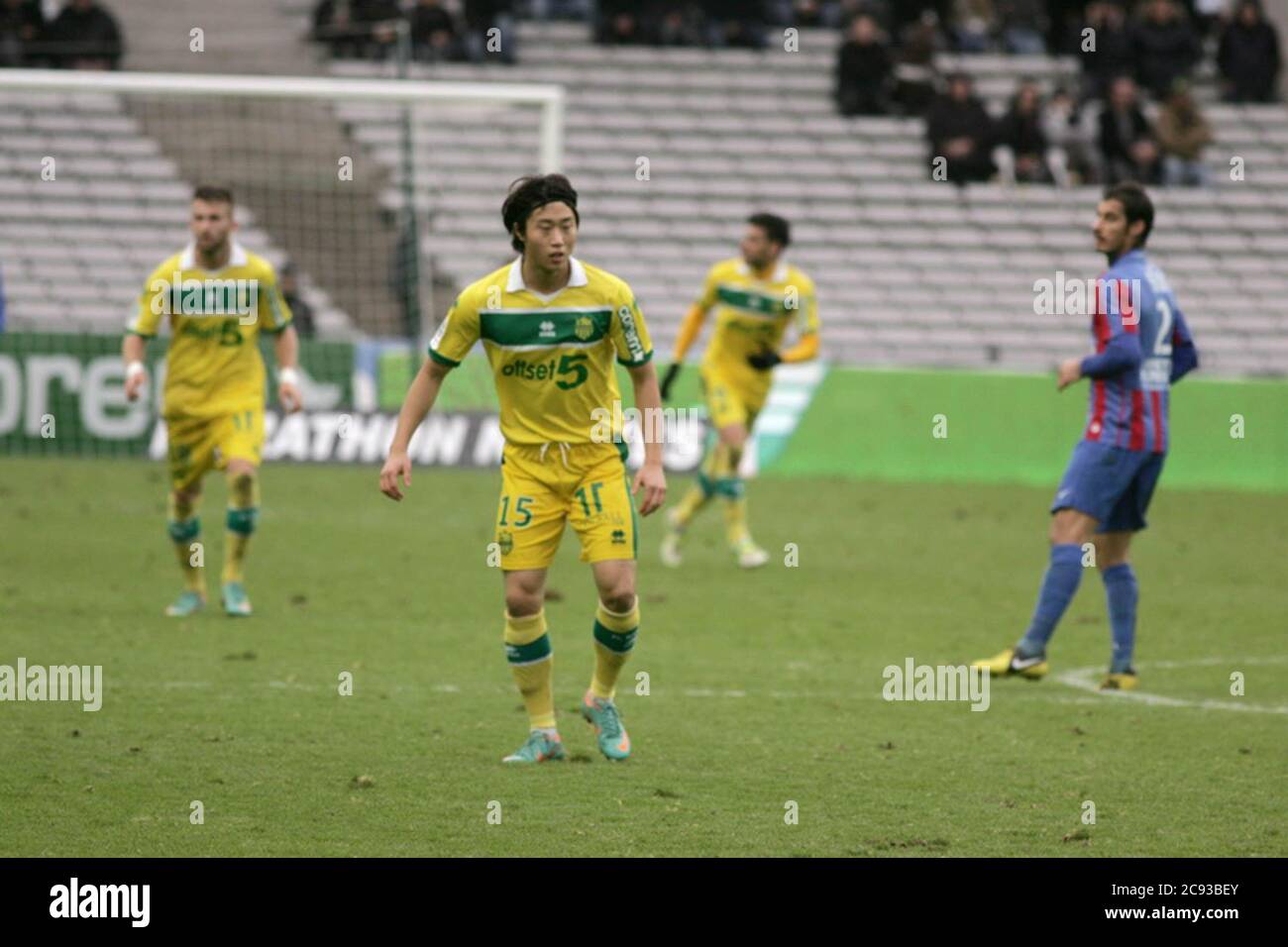 Yong-Jae Lee pendant la Ligue 1 2012 - 2013, FC Nantes - SM Caenl sur Décemberr 15 2012 au Stade de la Beaujoire, Nantes - photo Laurent Lairys / DPPI Banque D'Images