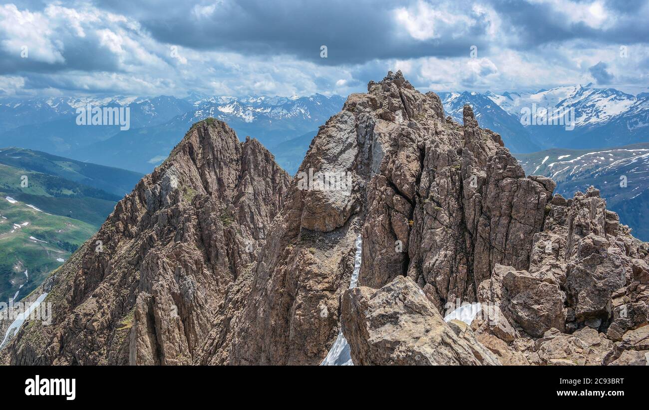 Sommet de montagne Red Rock en Autriche Banque D'Images