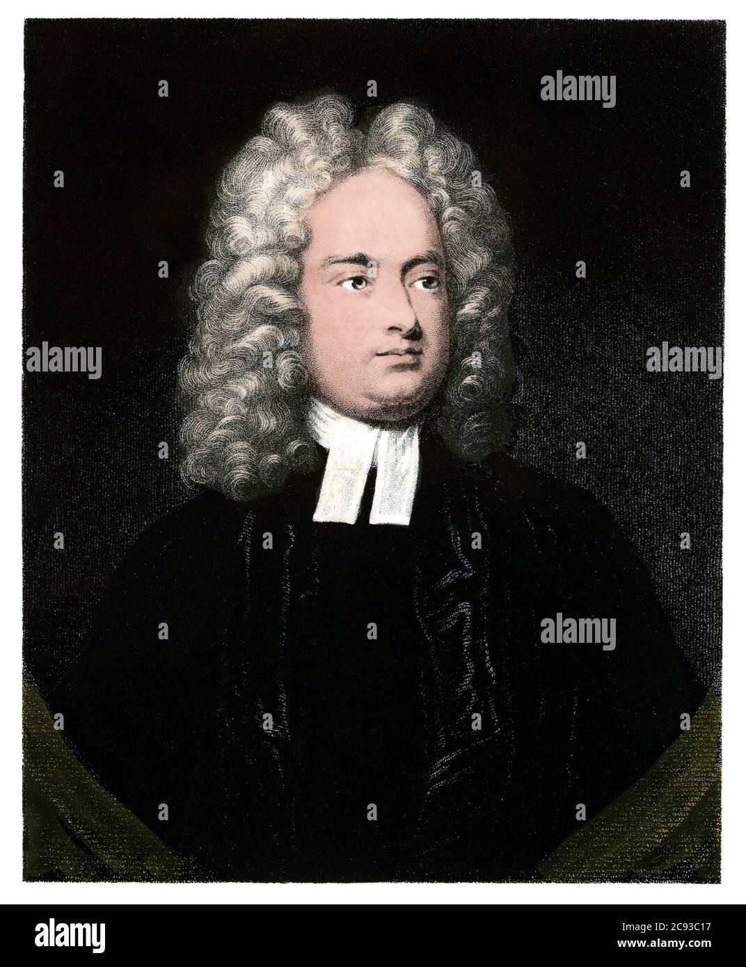 Jonathan Swift. Gravure de couleur main Banque D'Images