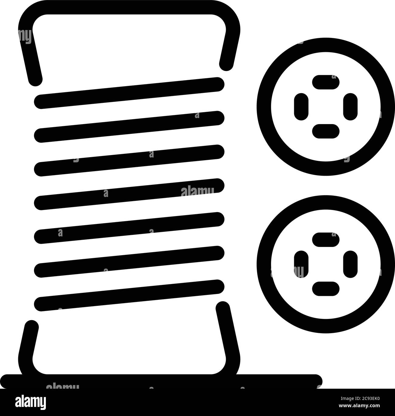 Icône de vêtements en fil de fer à bouton, style contour Illustration de Vecteur