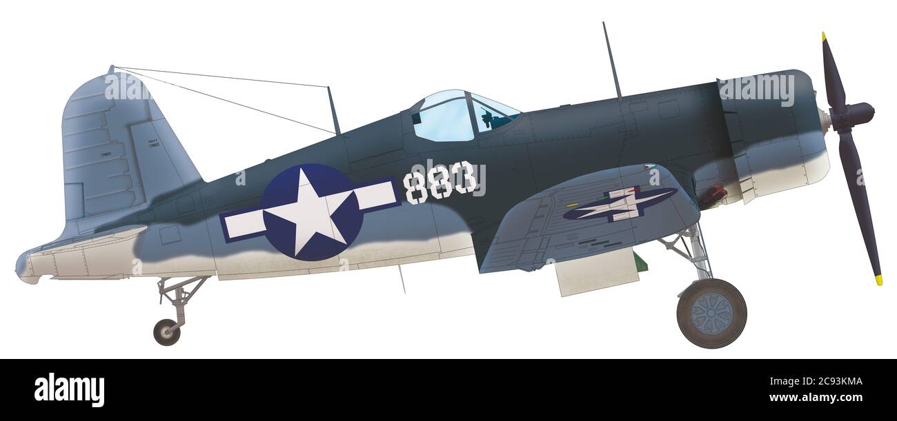 Vought F4U-1A Corsair (Buno 17883) piloté par Gregory 'Pappy' Boyington, commandant du VMF-214, Vella Lavella fin 1943 Banque D'Images