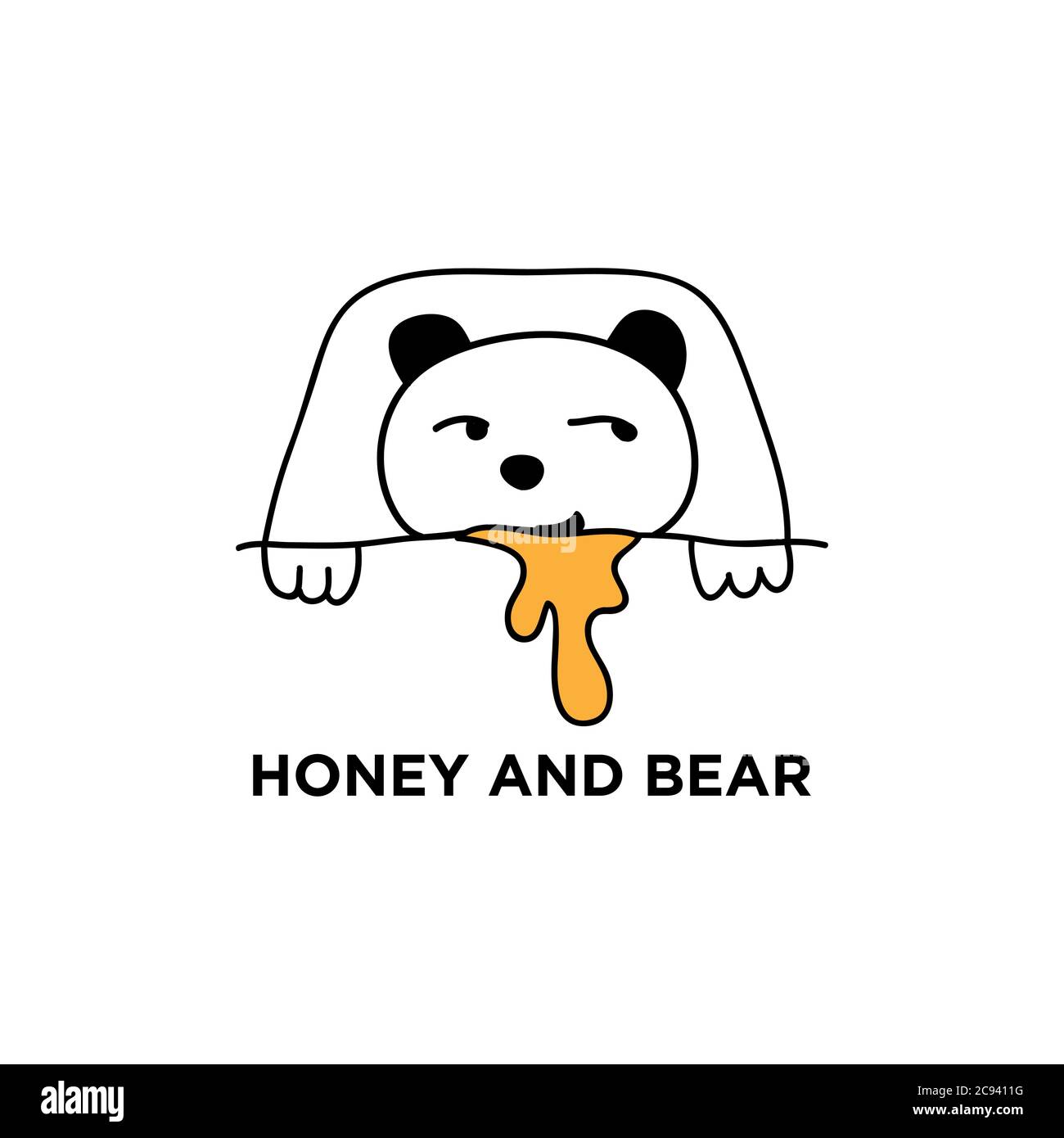 Dessin main de l'ours miel logo inspirations avec le concept de l'art de ligne logo Illustration de Vecteur Dessin main de l'ours miel logo inspirations avec le concept de l'art de ligne logo Illustration de Vecteur