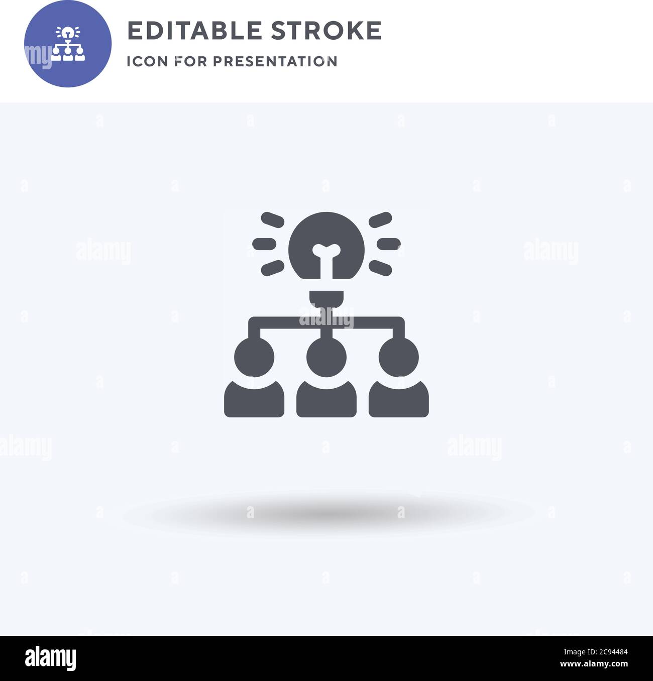 Idea icon vector, affiche plate remplie, pictogramme solide isolé sur ...