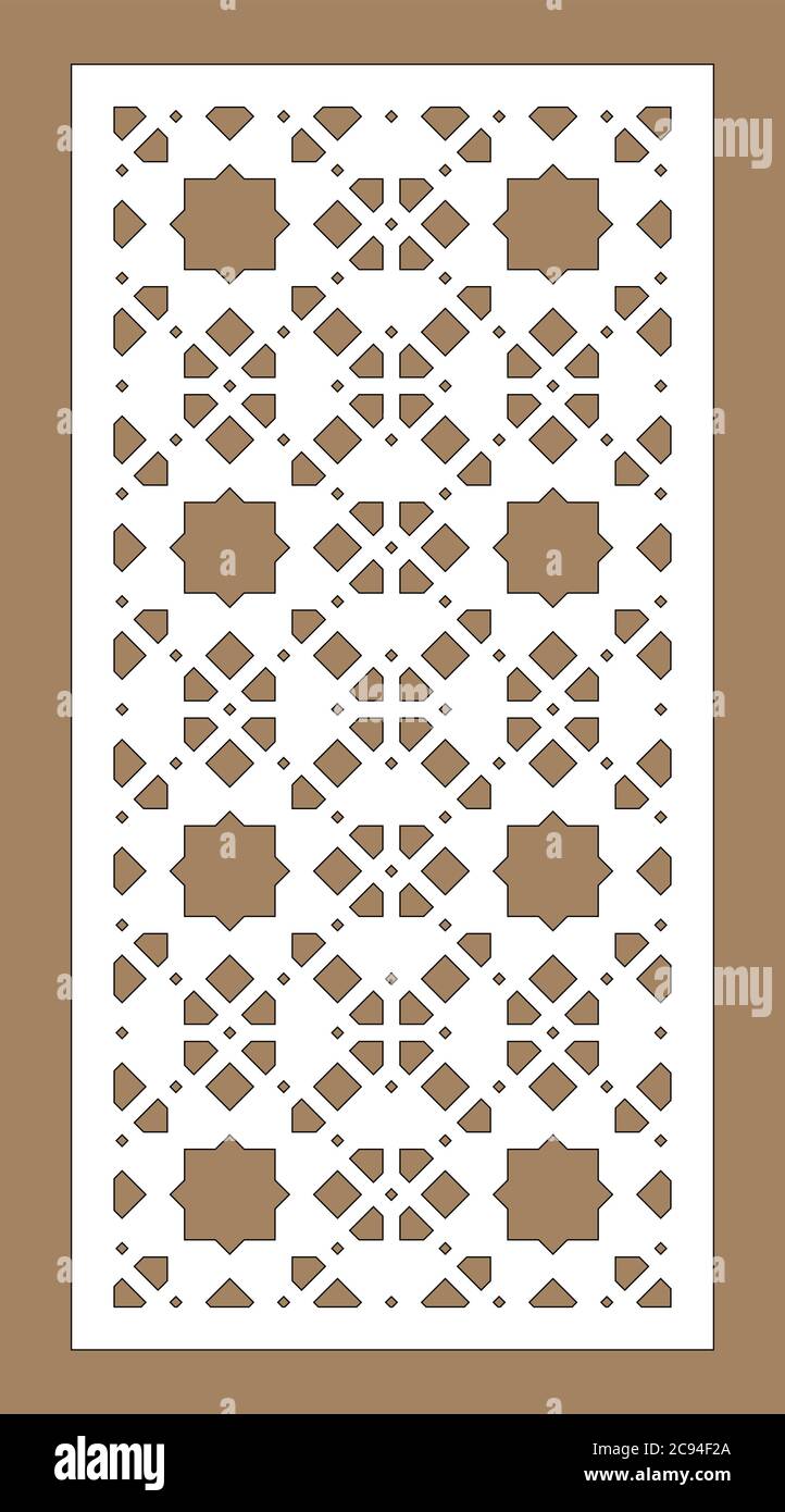 Panneau vectoriel Arabesque. Découpe au laser. Modèle pour cloison intérieure de style arabe. Ecran cnc Arabesque, panneau Illustration de Vecteur Panneau vectoriel Arabesque. Découpe au laser. Modèle pour cloison intérieure de style arabe. Ecran cnc Arabesque, panneau Illustration de Vecteur