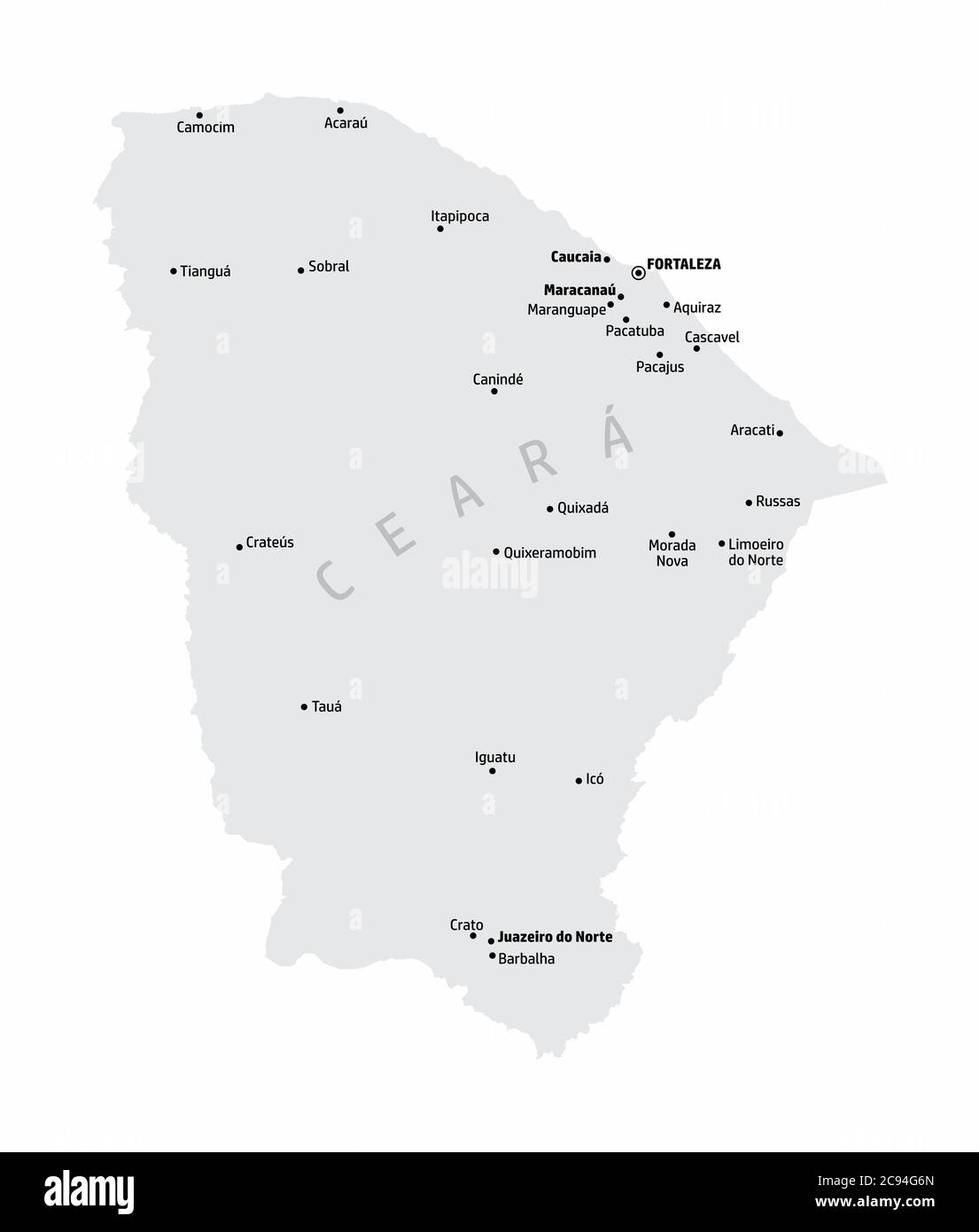 Carte de l'État de Ceara Illustration de Vecteur