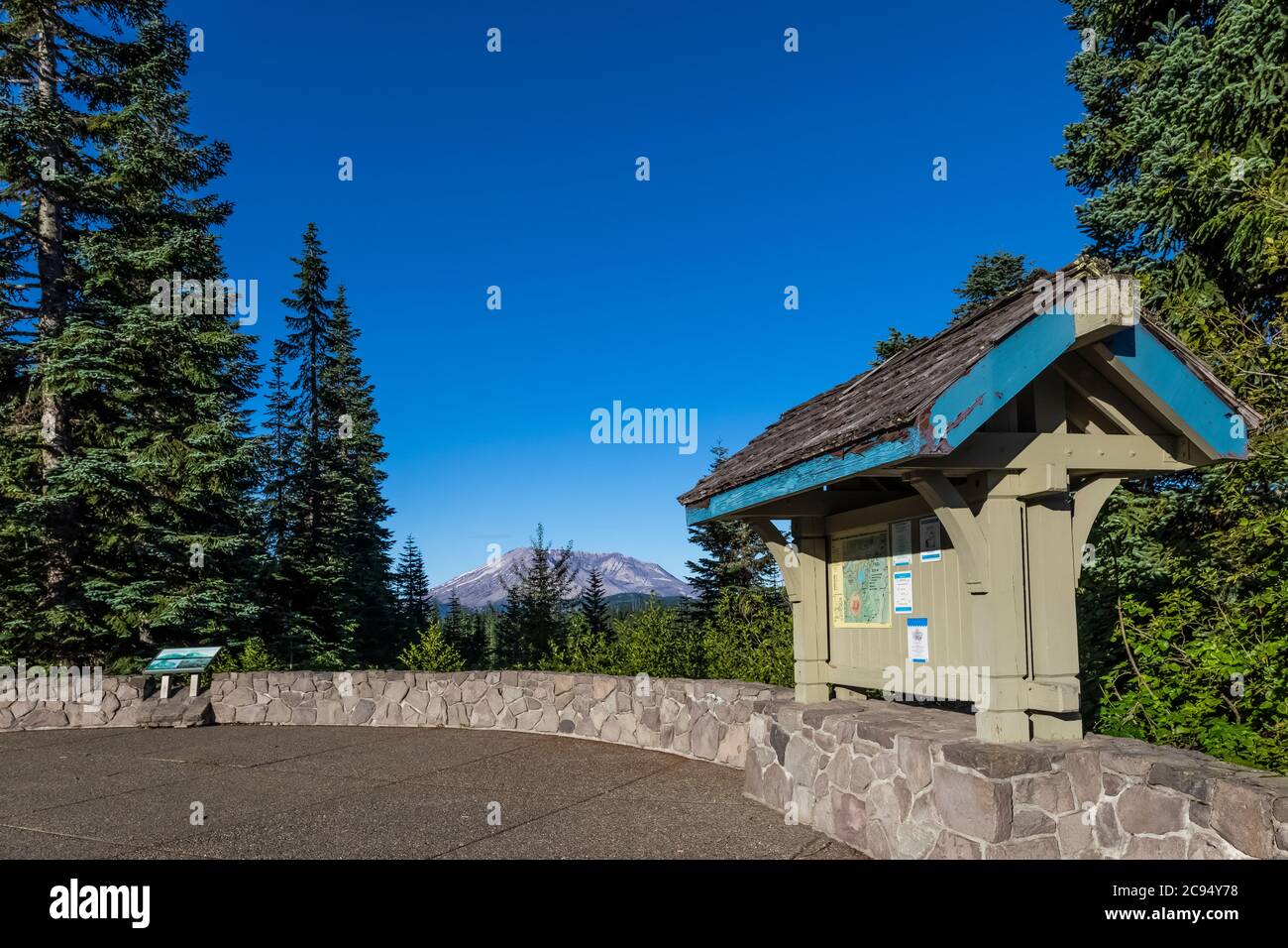 Site d'interprétation de Bear Meadow, monument volcanique national du mont St. Helens, dans la forêt nationale de Gifford Pinchot, État de Washington, États-Unis Banque D'Images