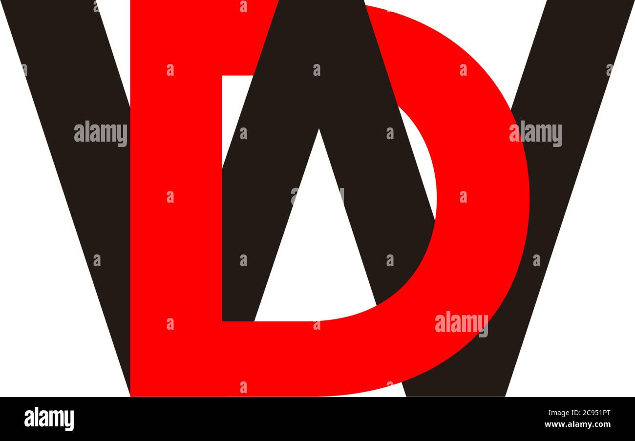 lettre dw liée logo coloré vecteur Illustration de Vecteur