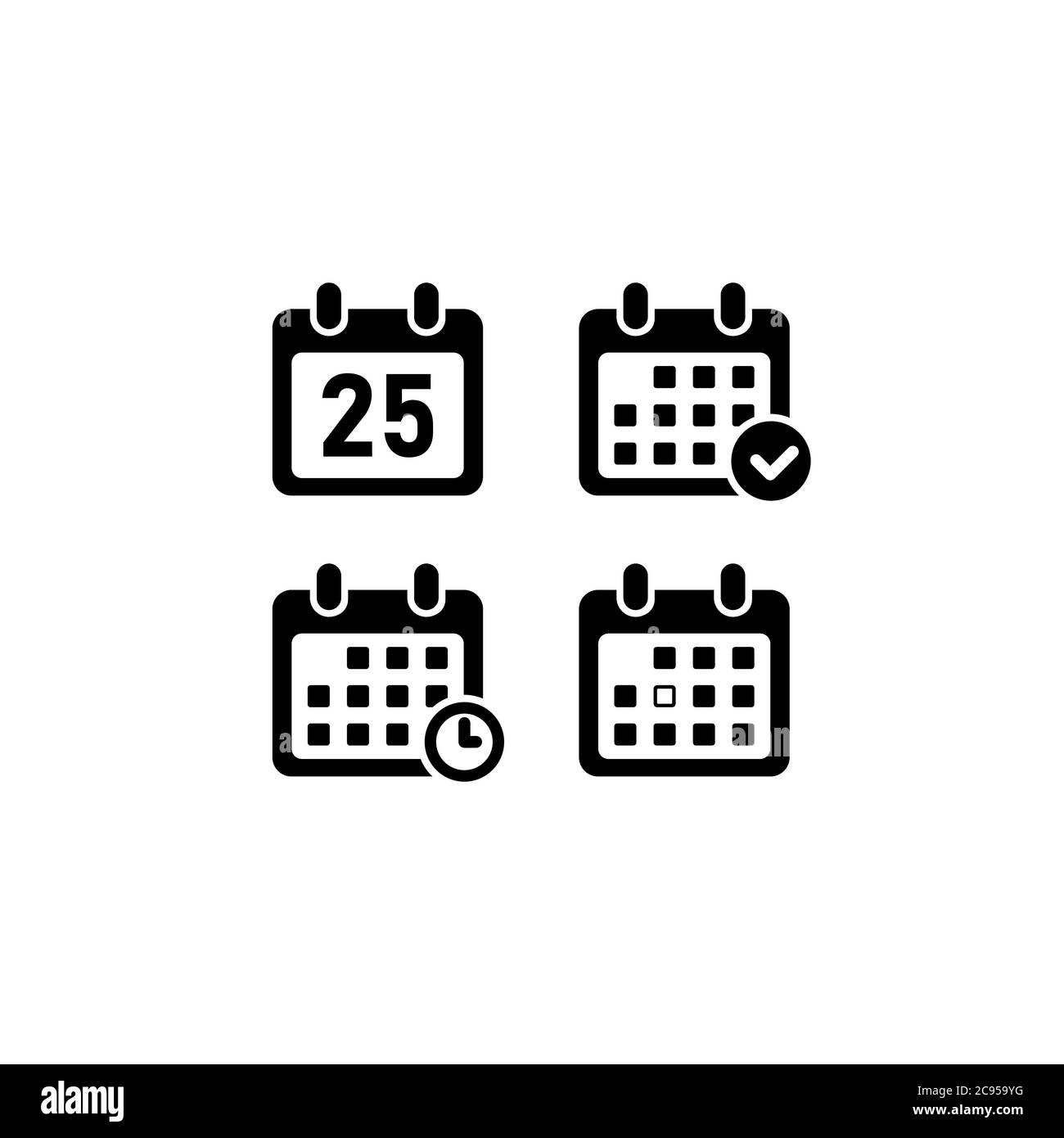 Ensemble d'icônes de calendrier de jour. Plan d'affaires. Éléments de temps. Vecteur sur fond blanc isolé. SPE 10 Illustration de Vecteur