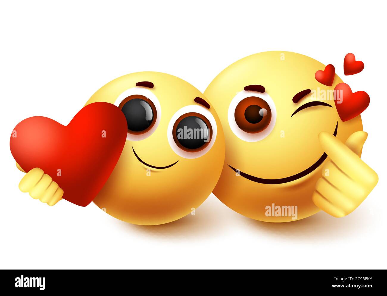 Emoji smiley amour couple personnage vecteur conception. Émoticône
