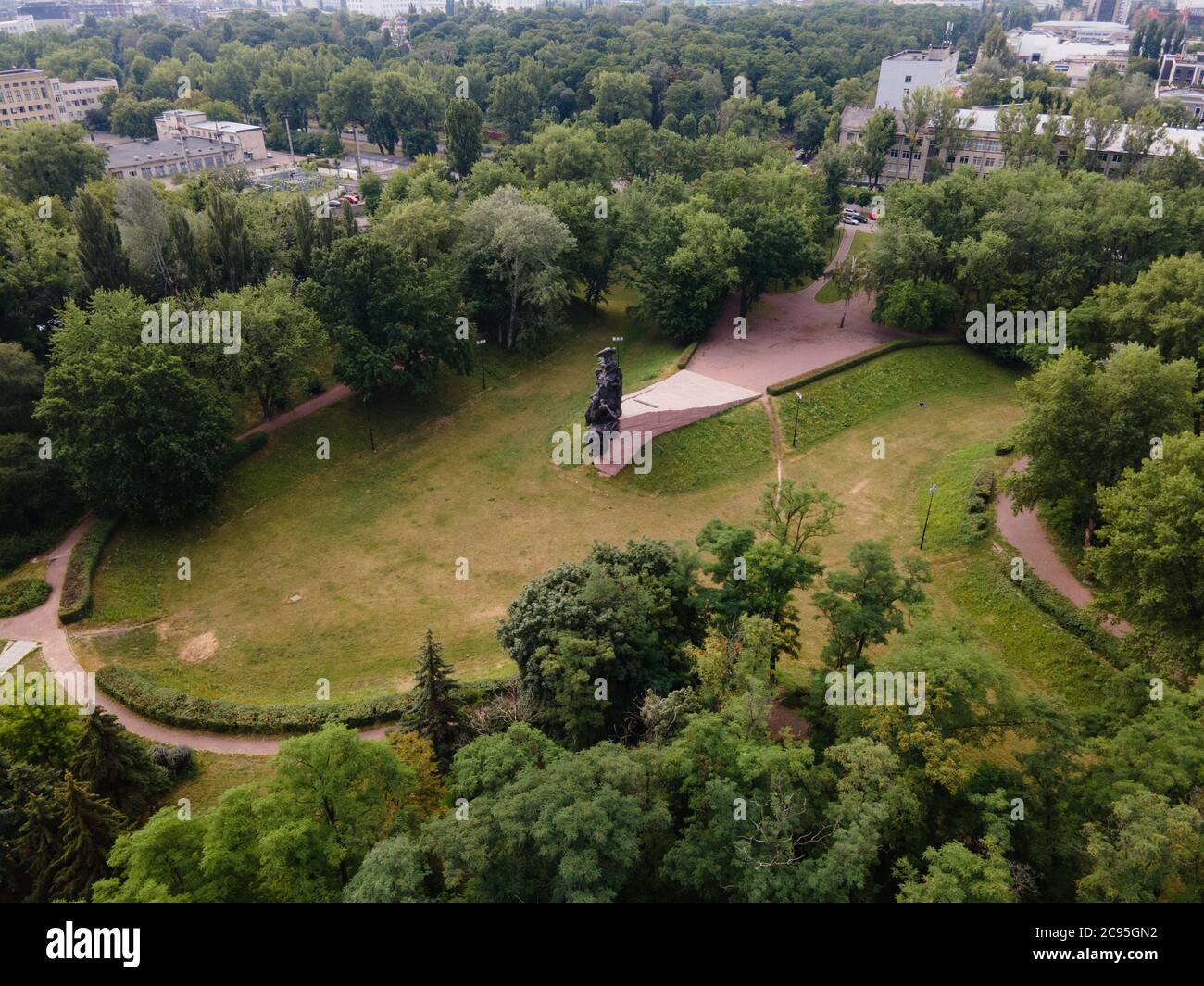 Babi Yar. La place du meurtre des Juifs pendant la Seconde Guerre mondiale. Banque D'Images