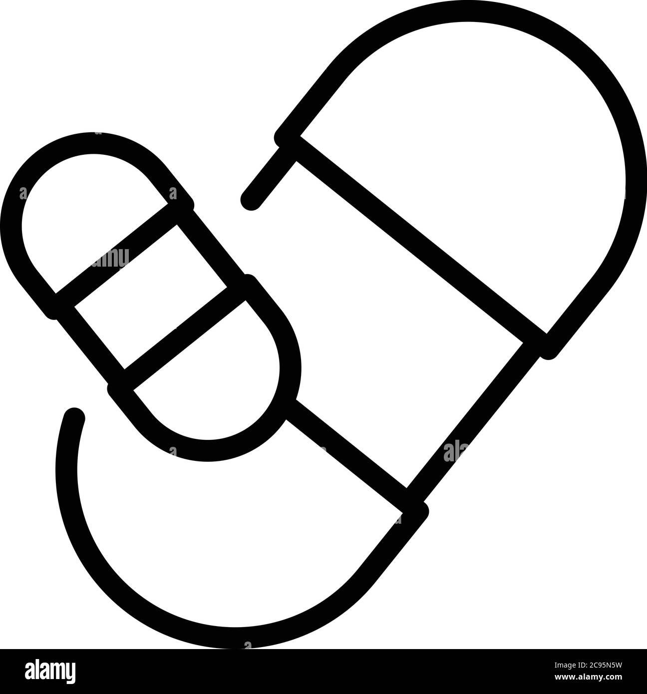 Icône de la capsule de digestion, style de contour Illustration de Vecteur