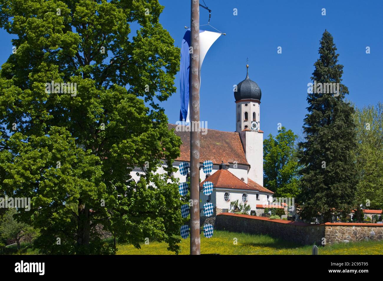 Géographie / Voyage, Allemagne, Bavière, Bad Heilbrunn, église Saint-Kilian, droits-supplémentaires-dégagement-Info-non-disponible Banque D'Images