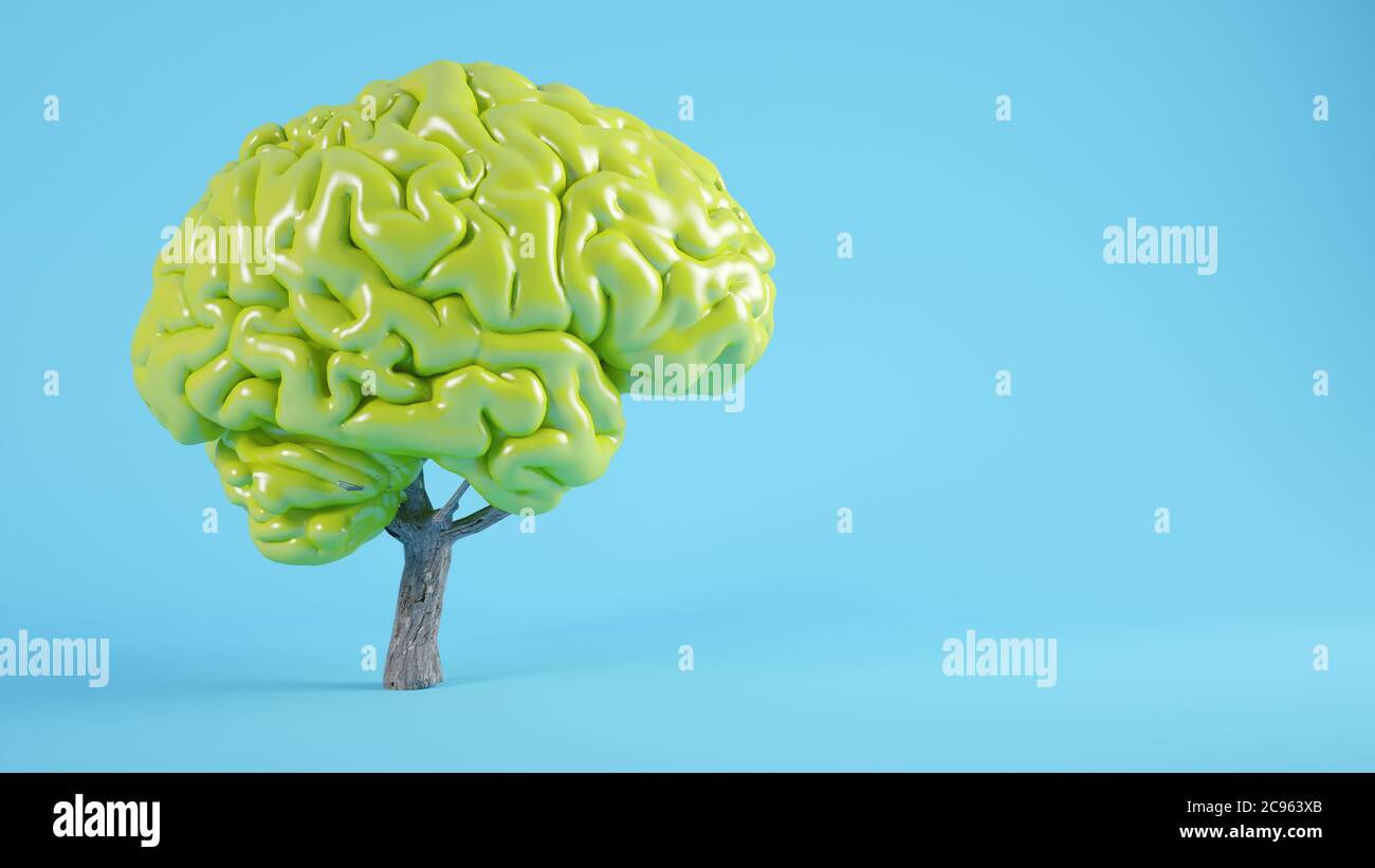 Rendu 3d du concept d'arbre cérébral Banque D'Images