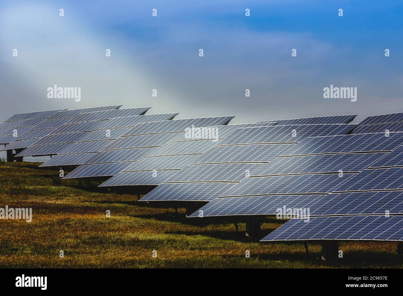 Espagne. Panneaux d'énergie solaire dans le centre d'énergie solaire. Banque D'Images
