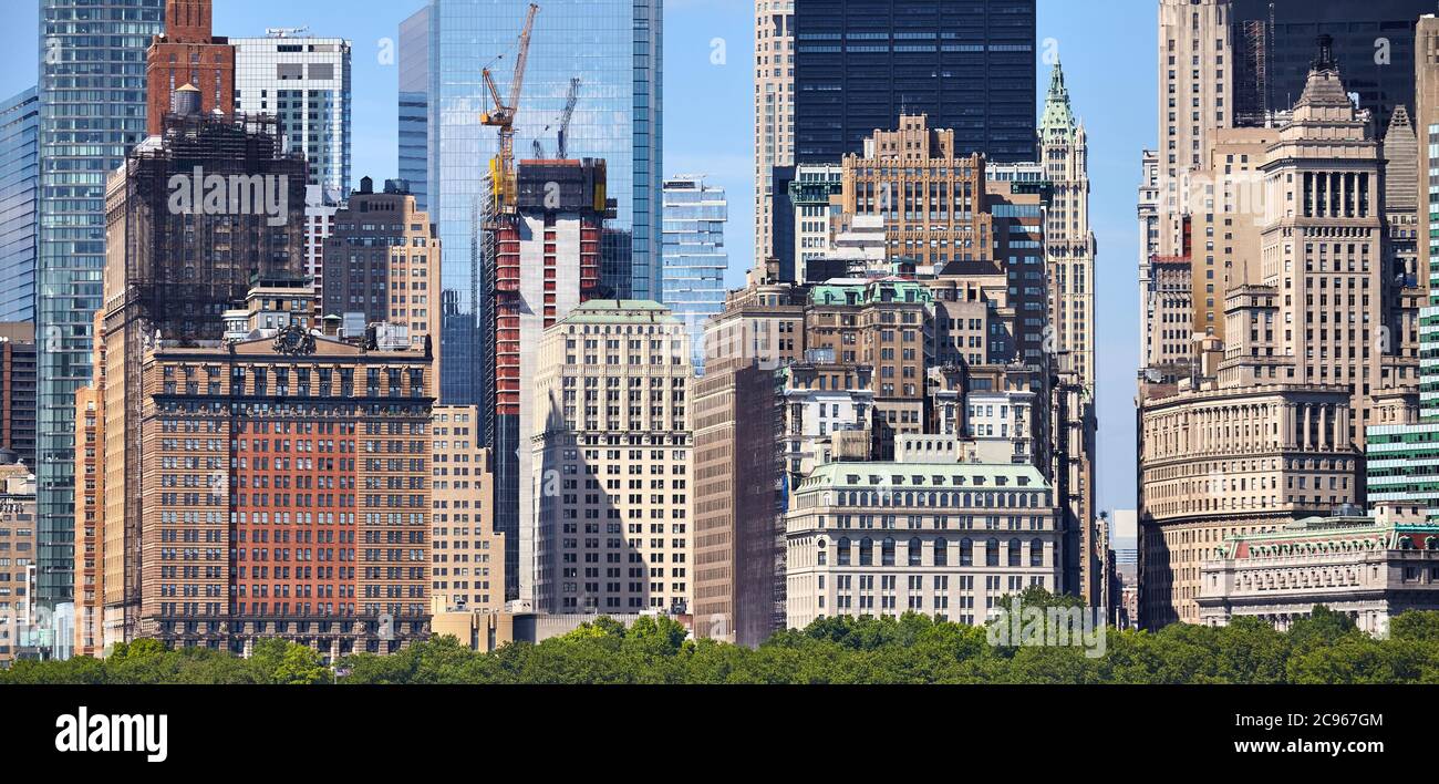 Manhattan architecture diversifiée, New York City, États-Unis. Banque D'Images