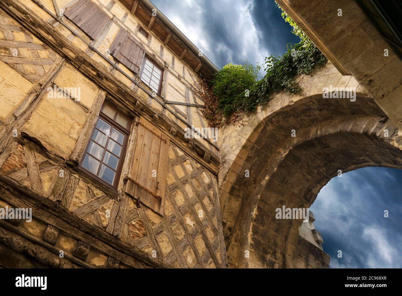 Bâtiment médiéval français à Saint-Émilion en France Banque D'Images