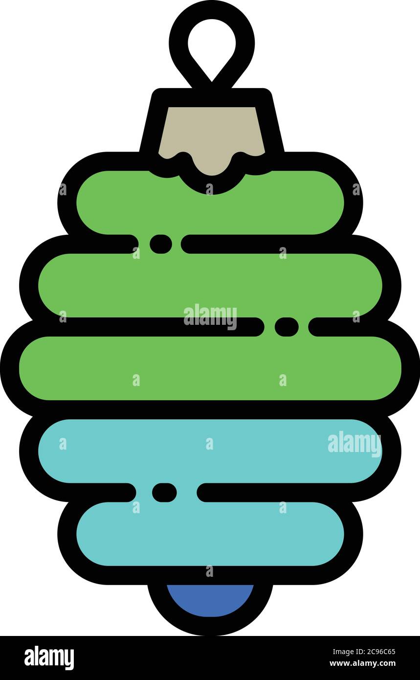 Noël arbre coloré jouet icône. Outline Noël arbre coloré jouet vecteur icône pour le web design isolé sur fond blanc Illustration de Vecteur