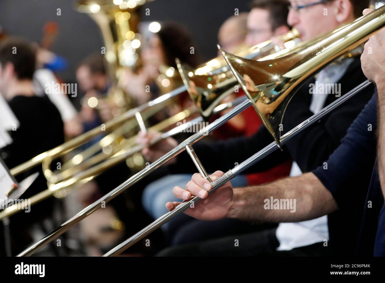 Orchestre du vent du Mont-blanc. Saint Gervais. France. Banque D'Images