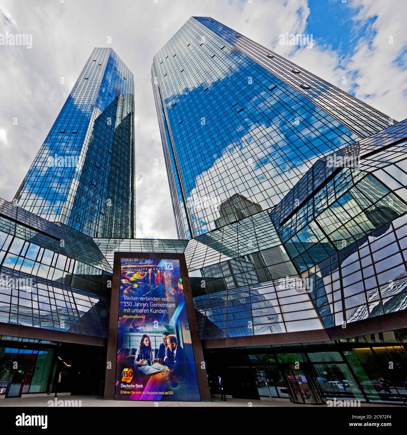 Bâtiments en miroirs de grande hauteur, siège de Deutsche Bank Group, Allemagne, Hesse, Francfort-sur-le-main Banque D'Images