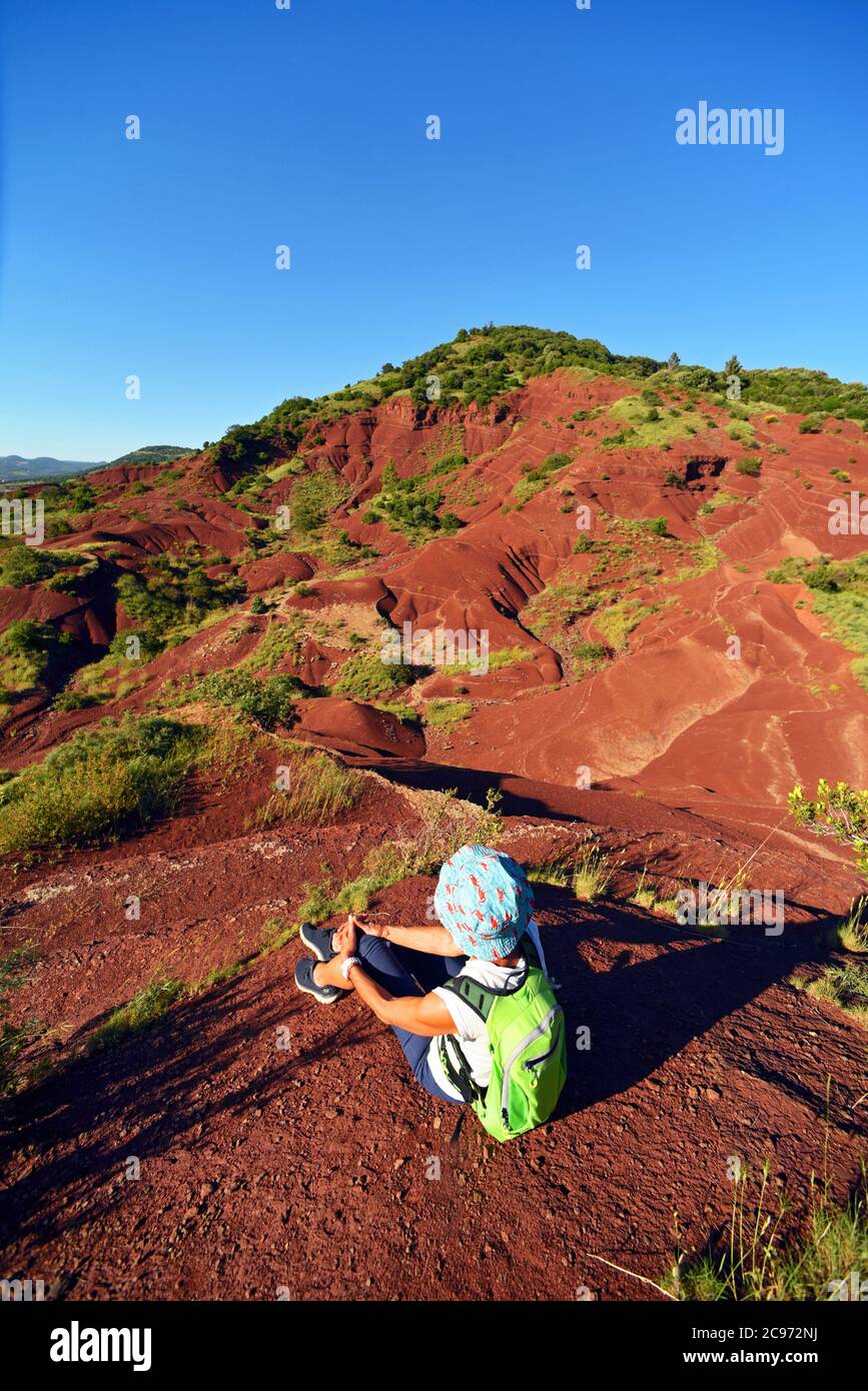 Formation rocheuse les Ruffes au Lac du Salagou, France, Herault, celles Banque D'Images
