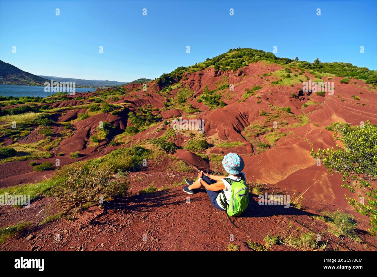 Formation rocheuse les Ruffes au Lac du Salagou, France, Herault, celles Banque D'Images