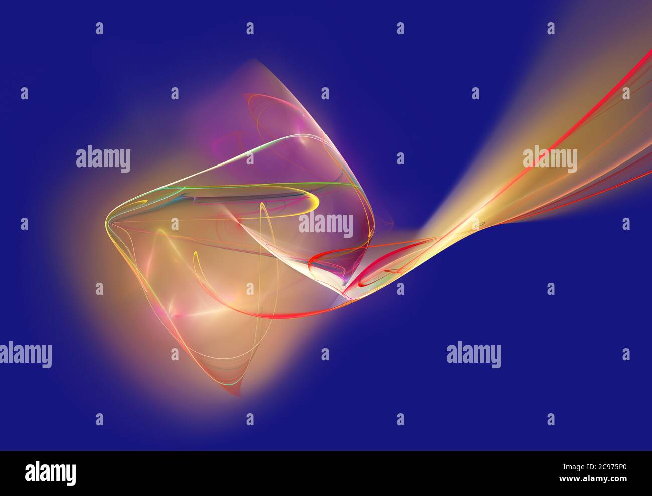 Fractales, un objet abstrait avec des lignes d'énergie et un faisceau de lumière Banque D'Images