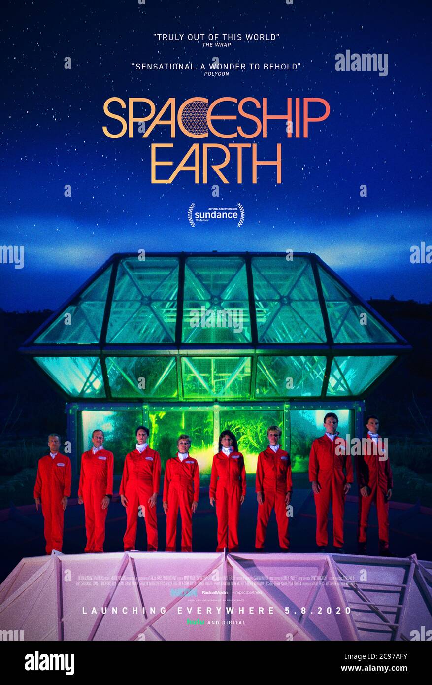 Vaisseau spatial Earth (2020) dirigé par Matt Wolf et mettant en vedette John Allen, Abigail Alling, Margret Augustine et Steve Bannon . Documentaire sur le visionnaire John P. Allen et la construction et les expériences controversées ultérieures dans Biosphere 2, le plus grand vivarium jamais créé. Banque D'Images