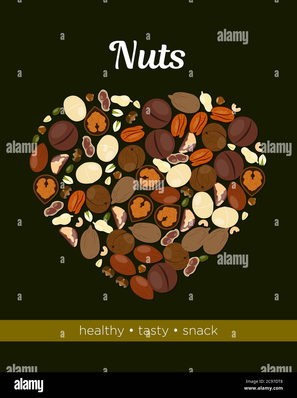 Illustration vectorielle NUTS modèle de conception pour emballage et affiches Illustration de Vecteur