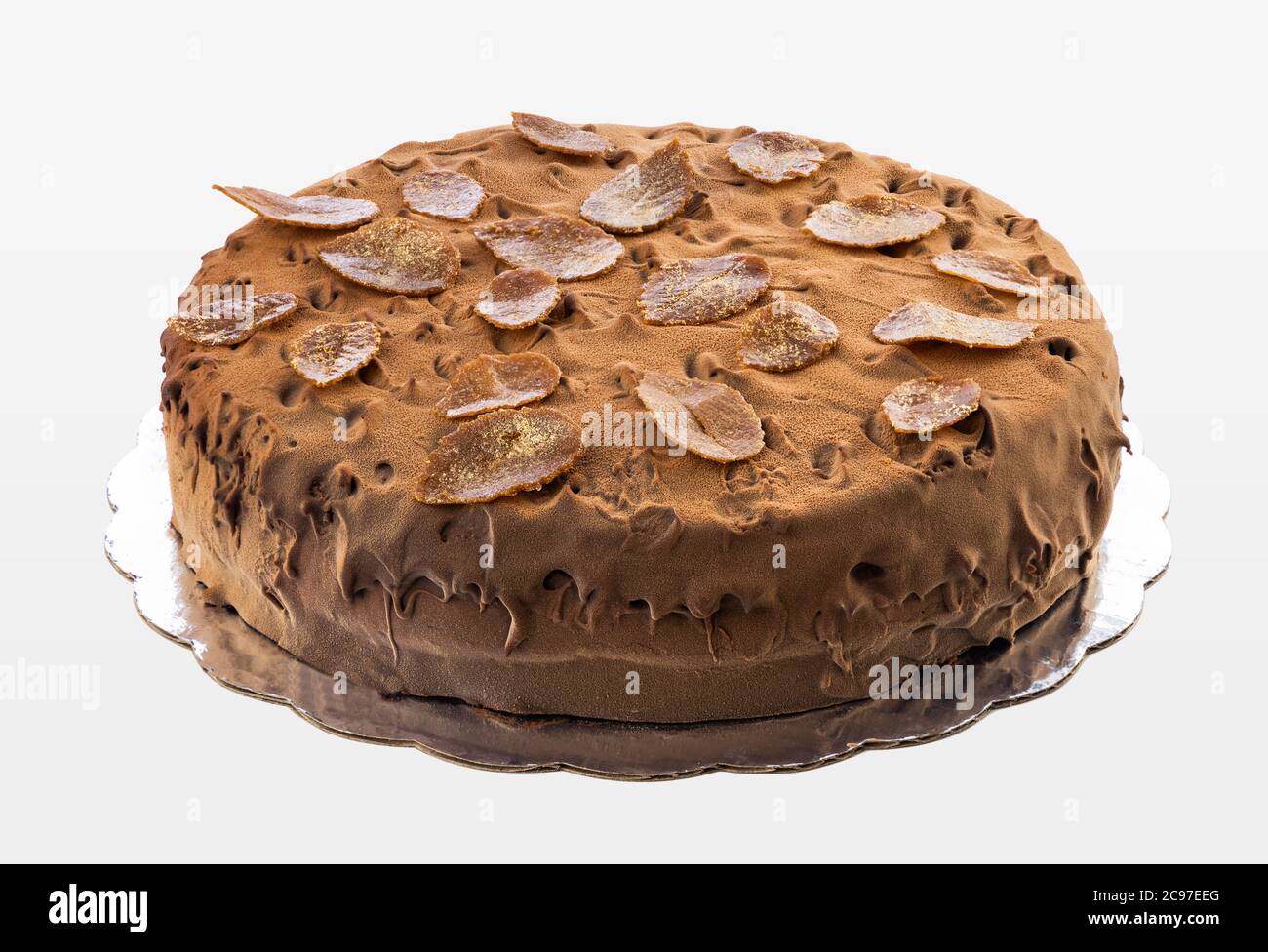 Gateau Fait Maison Au Chocolat Avec Noix Et Gelee D Abricot Sur Fond Blanc Photo Stock Alamy