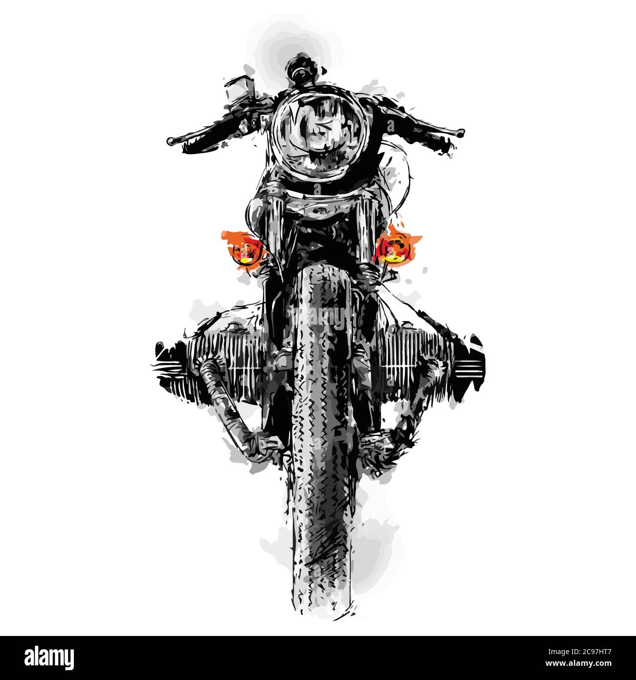 Biker rider moto graphique illustration vecteur art royal Enfield Image  Vectorielle Stock - Alamy